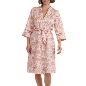 Papinelle Karolina Sateen 100% Cotton Floral Robe Size XL